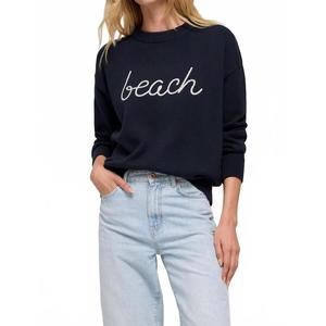 NEW Z SUPPLY beach boyfriend crewneck sweater in eclipse